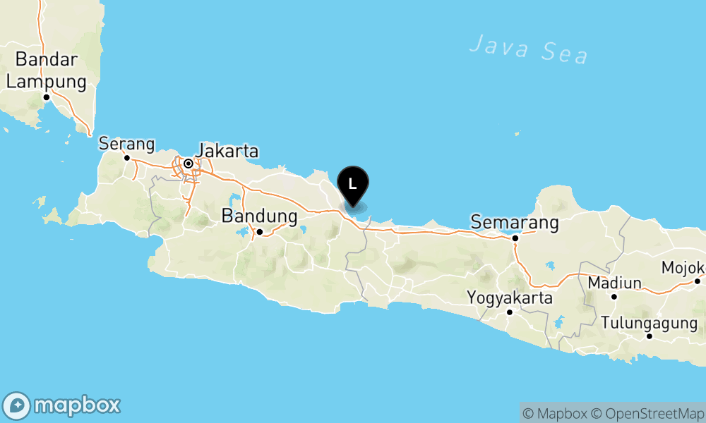 Peta Gempa Pusat gempa berada di darat 9 km TimurLaut Kota Cirebon