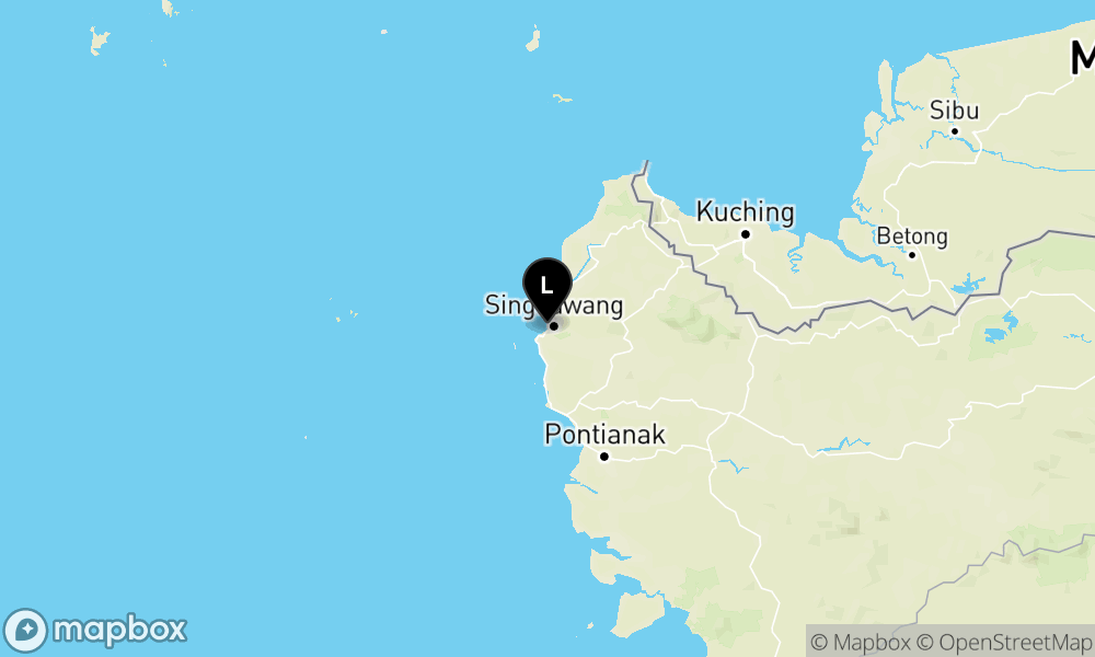 Peta Gempa Pusat gempa berada di laut 5 km Barat Daya Singkawang