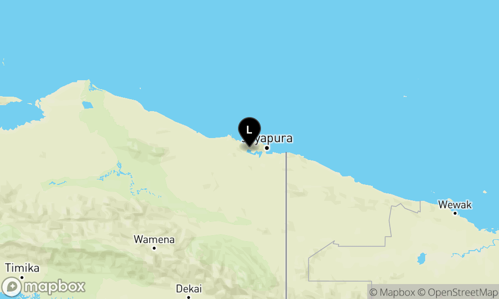 Peta Gempa Pusat gempa berada di darat 4 km Timurlaut Kab. Jayapura