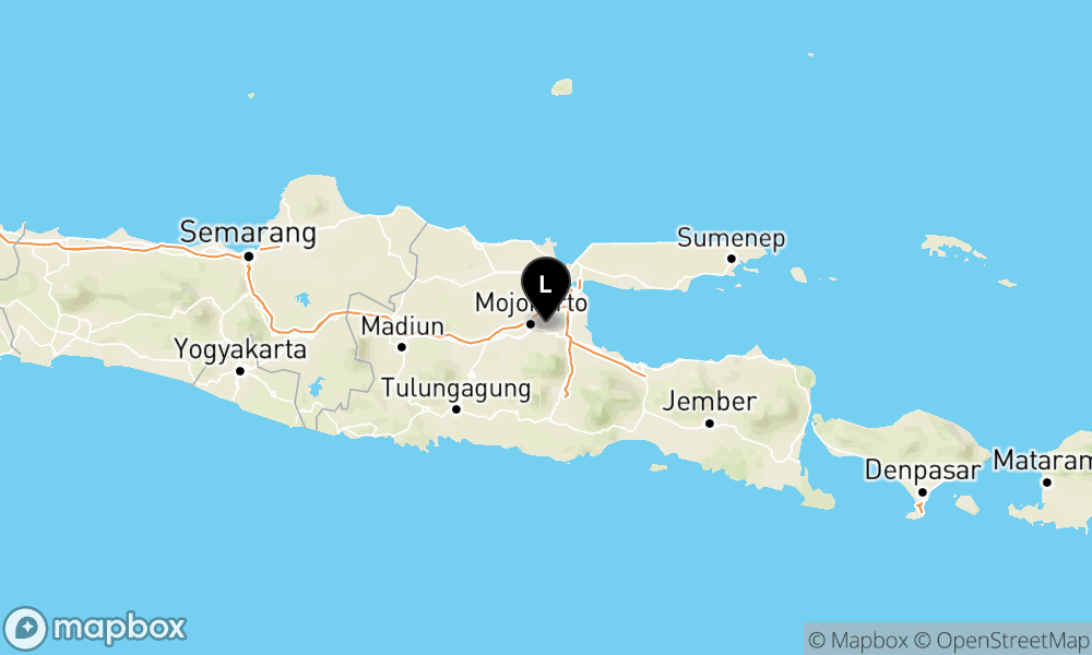Peta Gempa Pusat gempa berada di darat 10 km Timur Laut Kab. Mojokerto