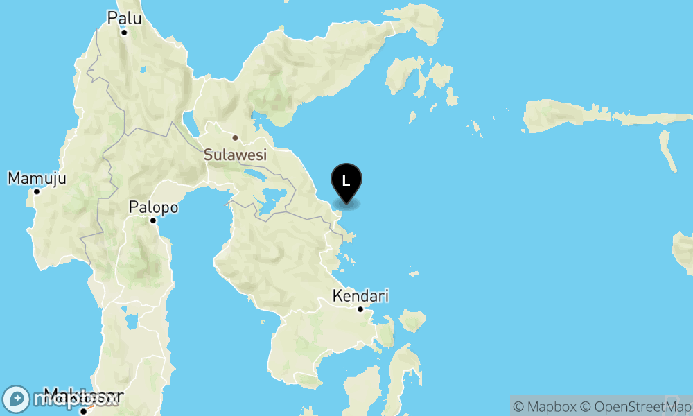 Peta Gempa Pusat gempa berada di laut 19 km Timur Laut Lafeu Kab.Morowali