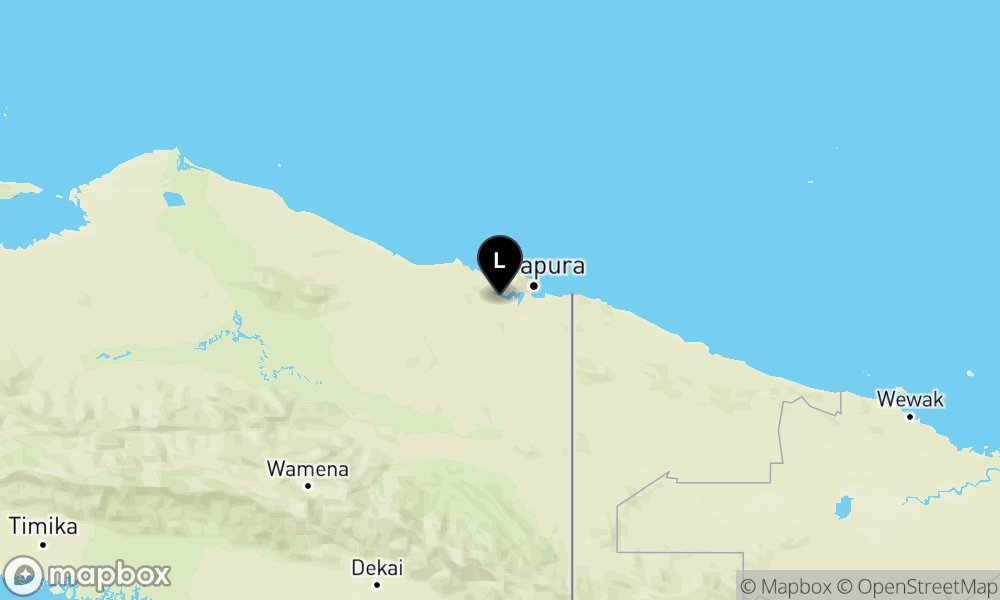 Peta Gempa Pusat gempa berada di darat 8 km tenggara Jayapura