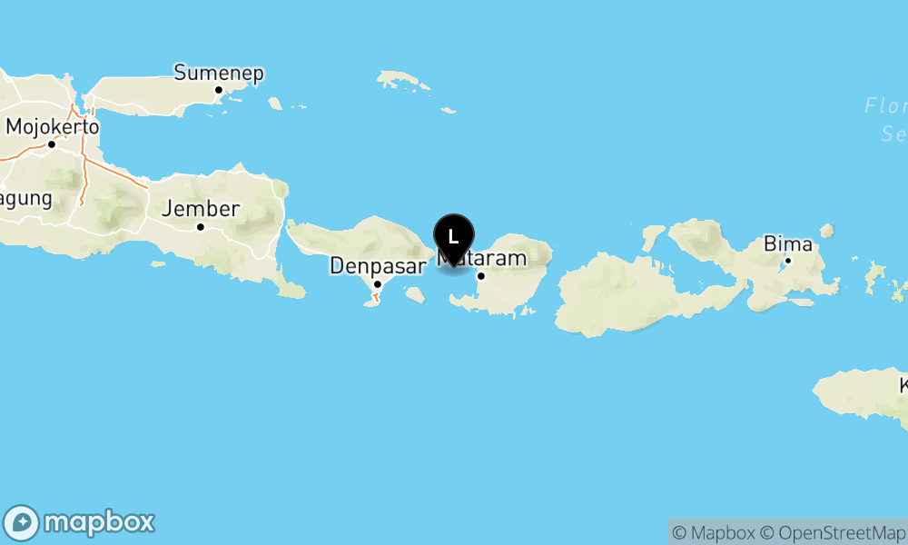 Peta Gempa Pusat gempa berada di laut 33 km BaratLaut Lombok Barat