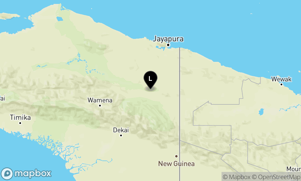 Peta Gempa 69 km BaratDaya KEEROM-PAPUA