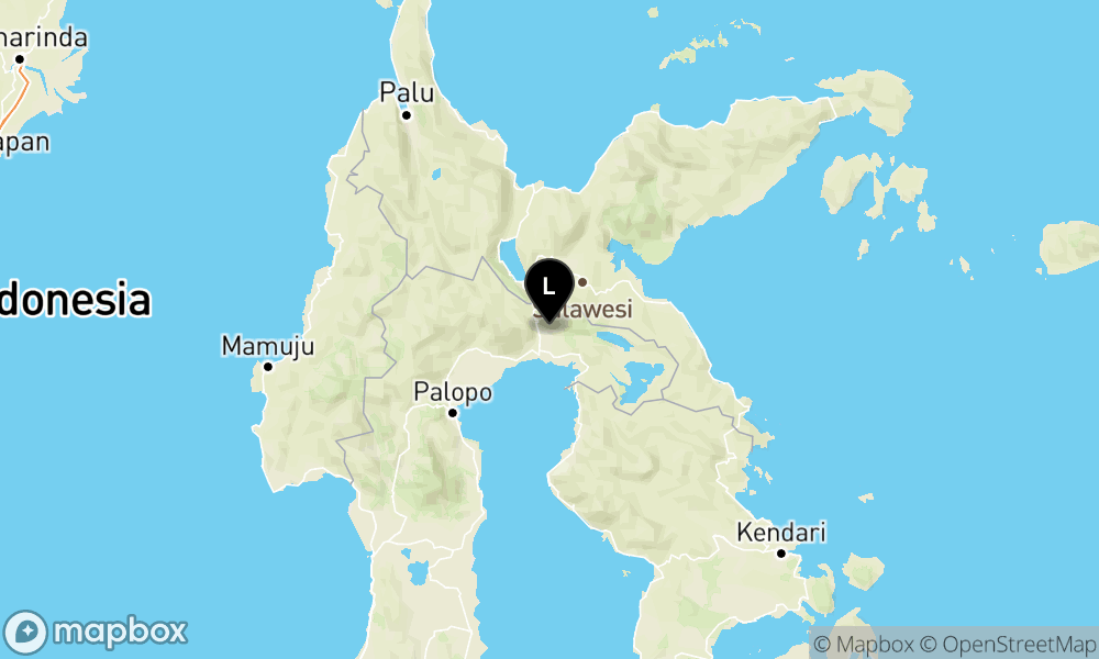 Peta Gempa Pusat gempa berada di darat 37 Km BaratLaut Luwu Timur