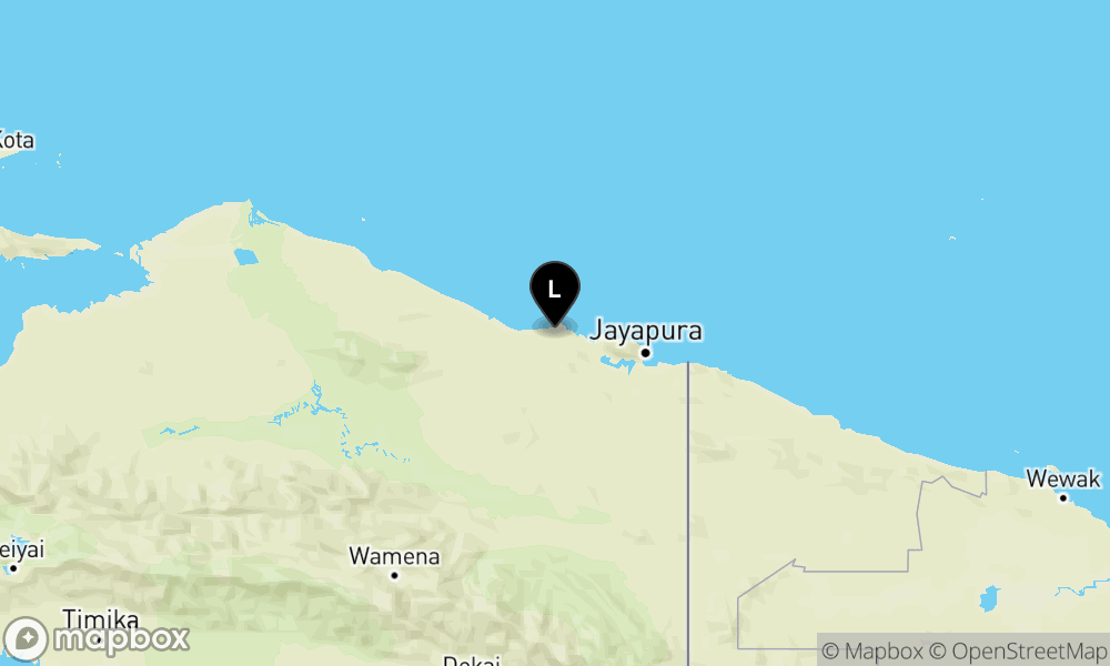 Peta Gempa 42 km BaratLaut KAB-JAYAPURA-PAPUA