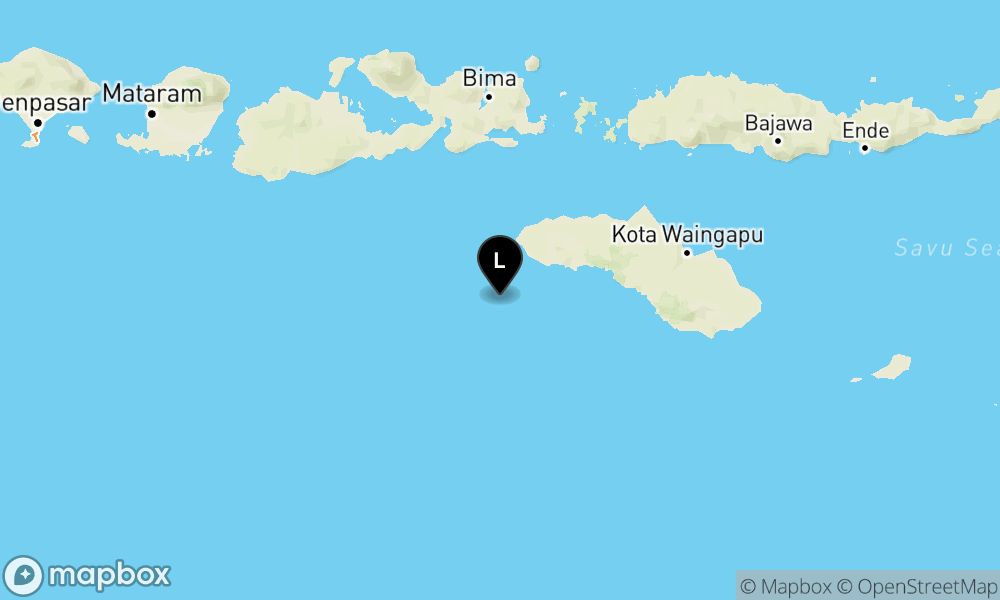 Peta Gempa 50 km BaratDaya KODI-SUMBABARATDAYA-NTT