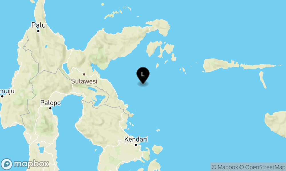 Peta Gempa 96 km TimurLaut MOROWALI-SULTENG