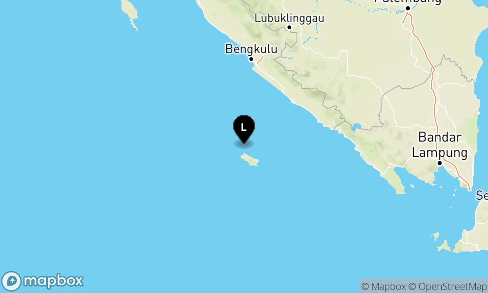 Peta Gempa Pusat gempa berada di laut 22 km BaratLaut Enggano