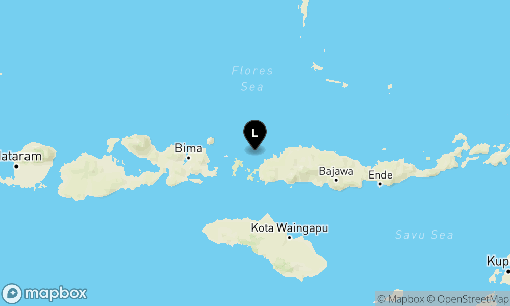 Peta Gempa Pusat gempa berada di laut 21 km BaratLaut Labuan Bajo