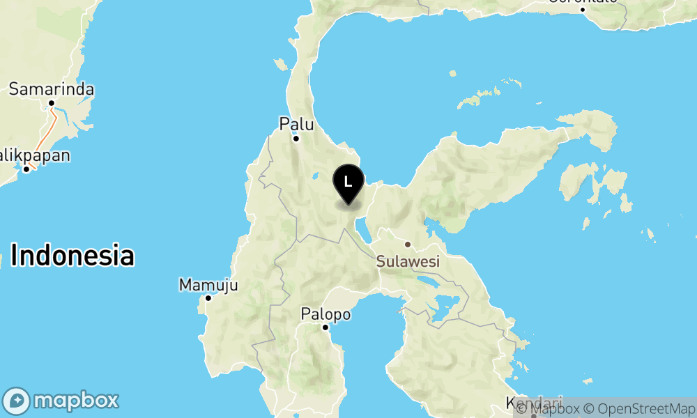 Peta Gempa Pusat gempa berada di darat 22 km timur Doda