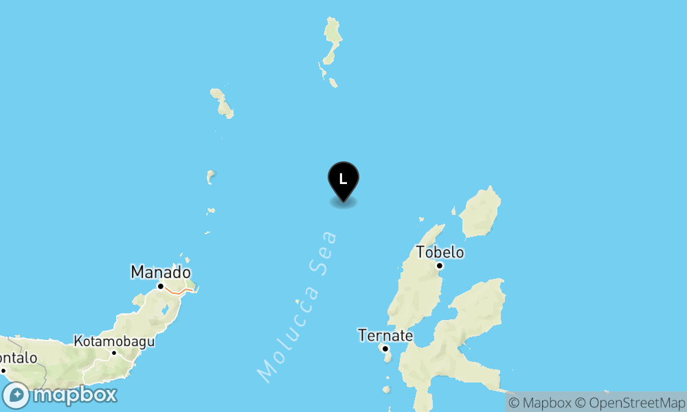 Peta Gempa 97 km BaratLaut PULAUDOI-MALUT