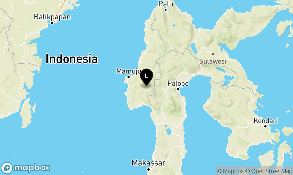 Peta episentrum gempa M4.1 — Pusat gempa berada di darat 6 km tenggara Mamasa