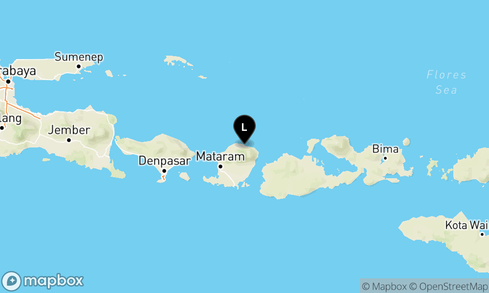 Peta Gempa Pusat gempa berada di darat 38 TimurLaut Lombok Utara