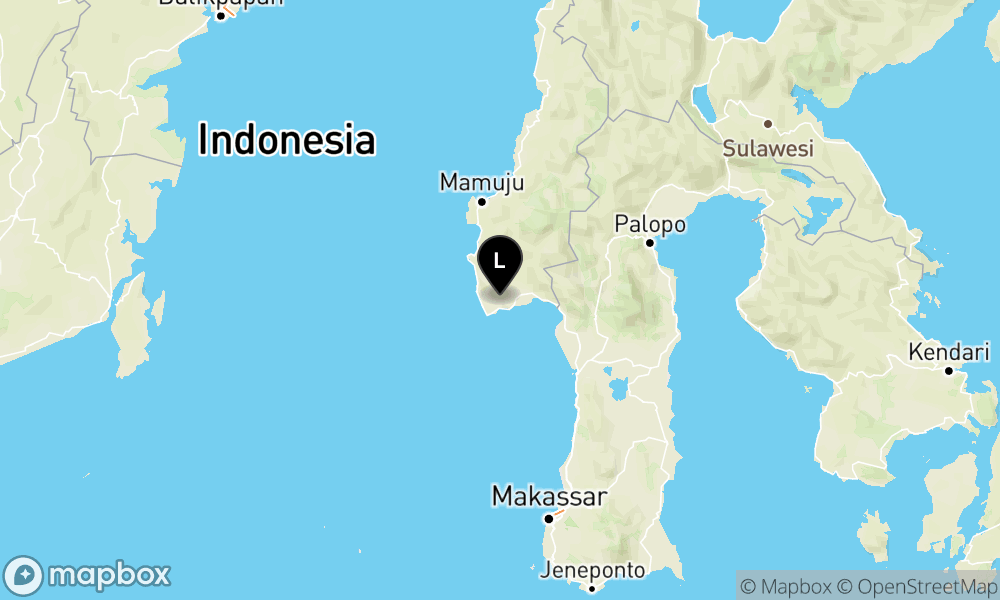 Peta Gempa Pusat gempa berada di darat 16 km Barat Daya Polewali Mandar