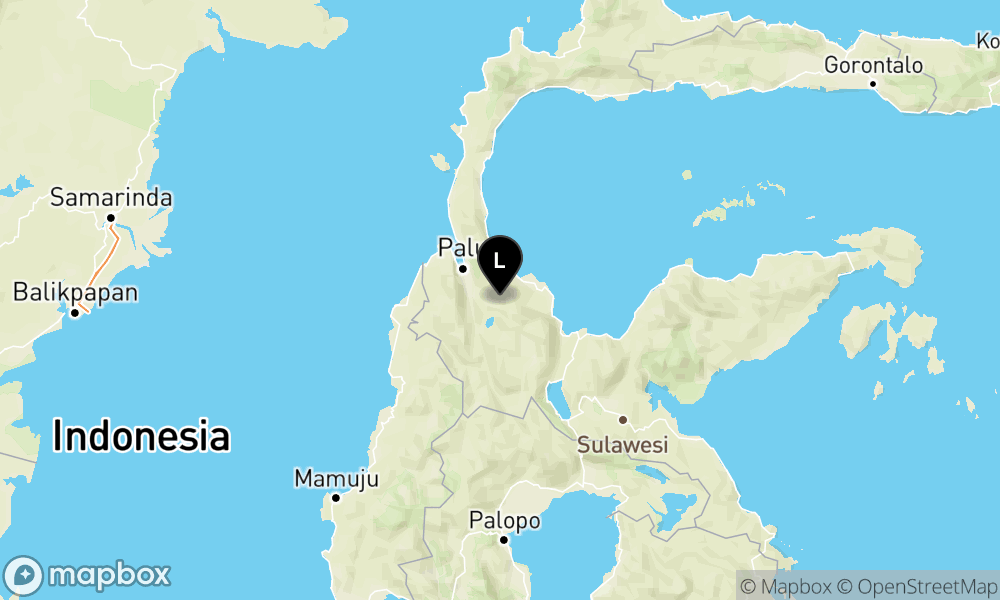 Peta Gempa 41 km Tenggara PALU-SULTENG