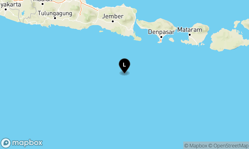 Peta Gempa 170 km BaratDaya KUTASELATAN-BALI
