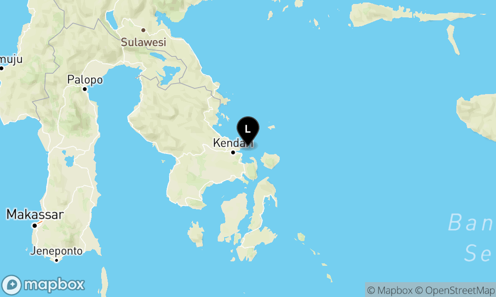 Peta Gempa Pusat gempa berada di laut 10 km tenggara Soropia