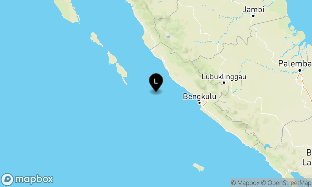 Peta Gempa 109 km Tenggara MUKOMUKO-BENGKULU