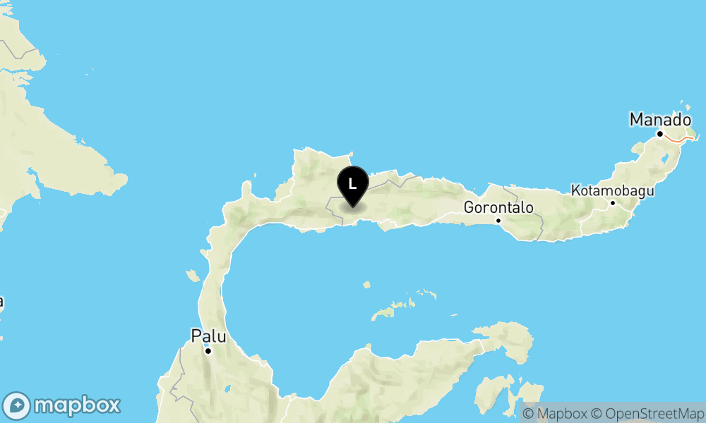 Peta Gempa 38 km Tenggara BUOL-SULTENG