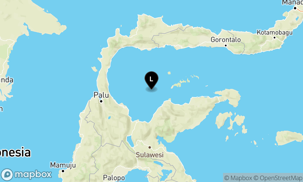 Peta Gempa 66 km BaratLaut TOJOUNA-UNA-SULTENG