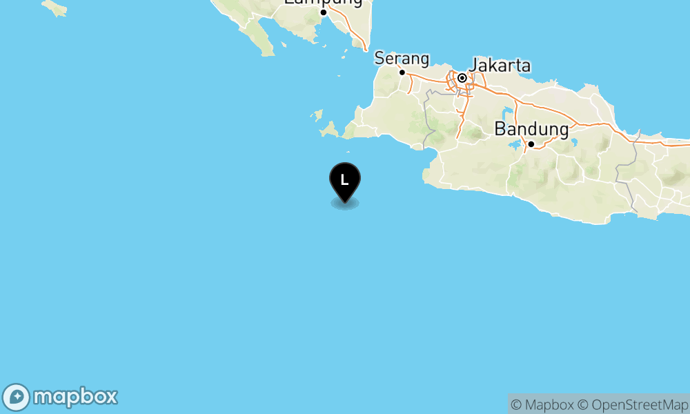 Peta Gempa 96 km BaratDaya MUARABINUANGEUN-BANTEN