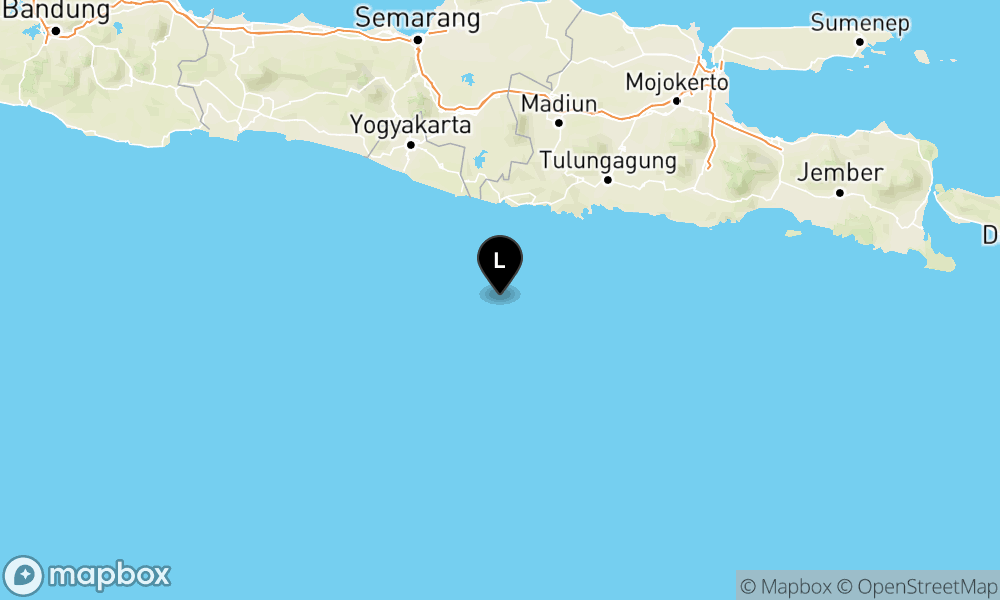 Peta Gempa 90 km BaratDaya PACITAN-JATIM