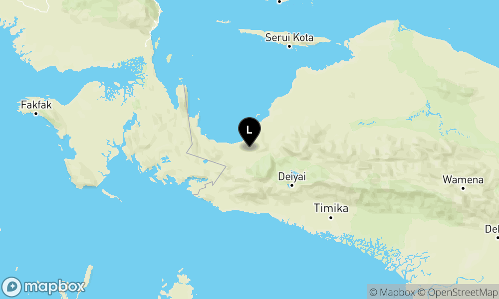 Peta Gempa Pusat gempa berada di Darat 15 Km Barat Laut Nabire