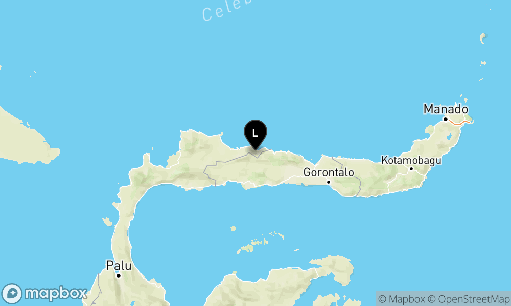 Peta Gempa 57 km TimurLaut POHUWATO-GORONTALO
