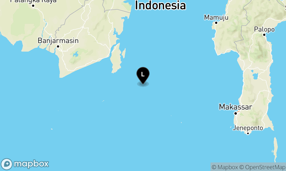 Peta Gempa 163 km TimurLaut LOMBOKUTARA-NTB