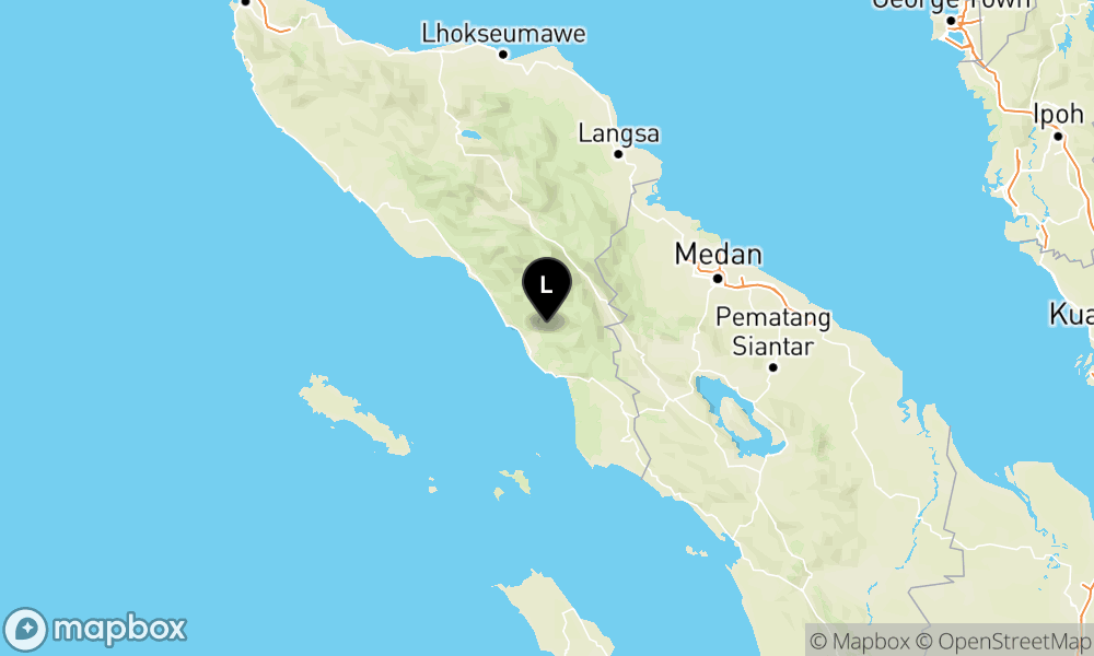 Peta Gempa Pusat gempa berada di darat 24 km Tenggara Kab. Aceh Selatan