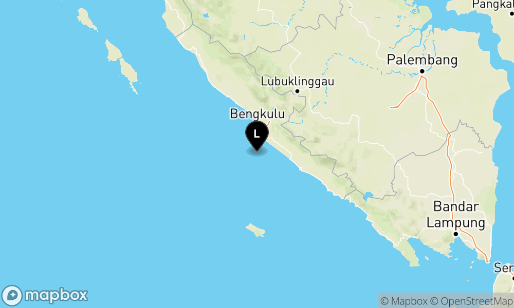 Peta Gempa Pusat gempa berada di laut 39 Km Barat Daya Seluma