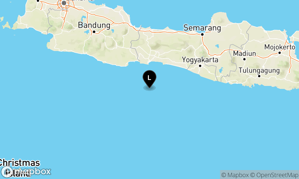 Peta Gempa Pusat gempa berada di laut 76 km Tenggara Cilacap