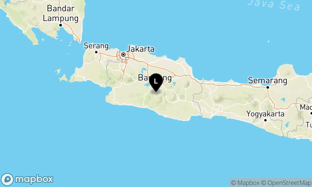 Peta Gempa Pusat gempa berada di darat 18 km Tenggara Kab. Bandung