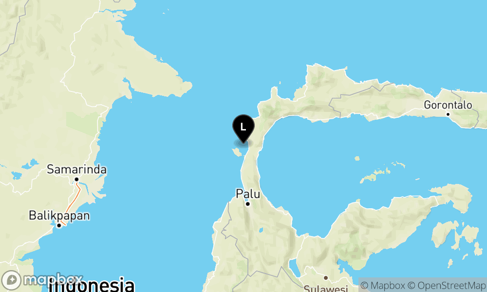 Peta Gempa 50 km BaratLaut DONGGALA-SULTENG