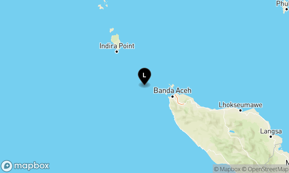Peta Gempa 83 km BaratDaya KOTA-SABANG-ACEH
