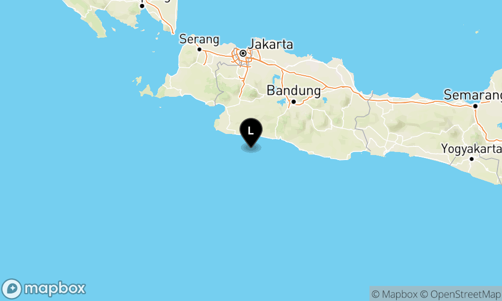 Peta Gempa Pusat gempa berada di laut 83 km Tenggara Kota Sukabumi