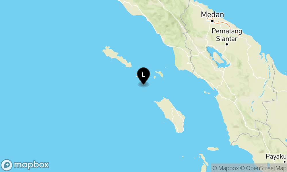 Peta Gempa 75 km BaratLaut NIASUTARA-SUMUT