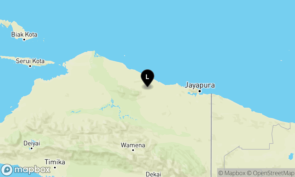 Peta Gempa 14 km Tenggara SARMI-PAPUA