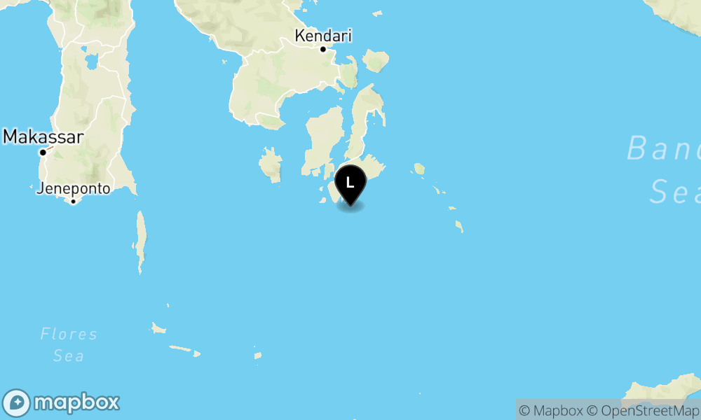 Peta Gempa Pusat gempa berada di laut 12,9 km Tenggara Lapandewa, Kab. Buton Selatan