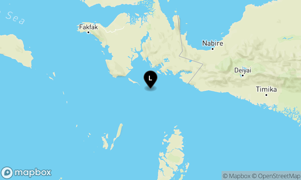Peta Gempa 125 km BaratDaya KAIMANA-PAPUABRT