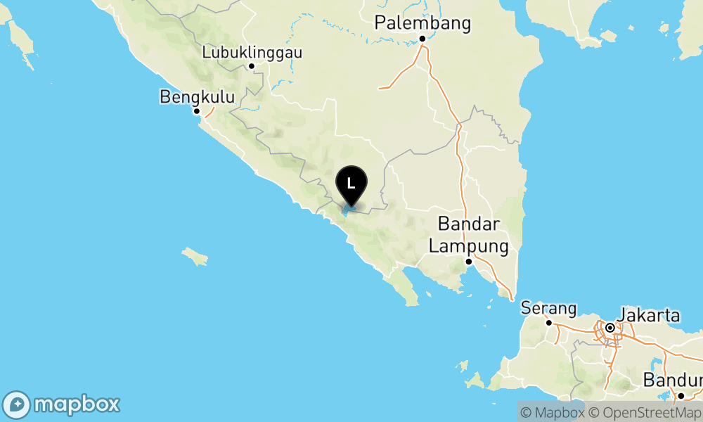 Peta episentrum gempa M4.0 — Pusat gempa berada di darat 17 km Barat Laut Lampung Barat