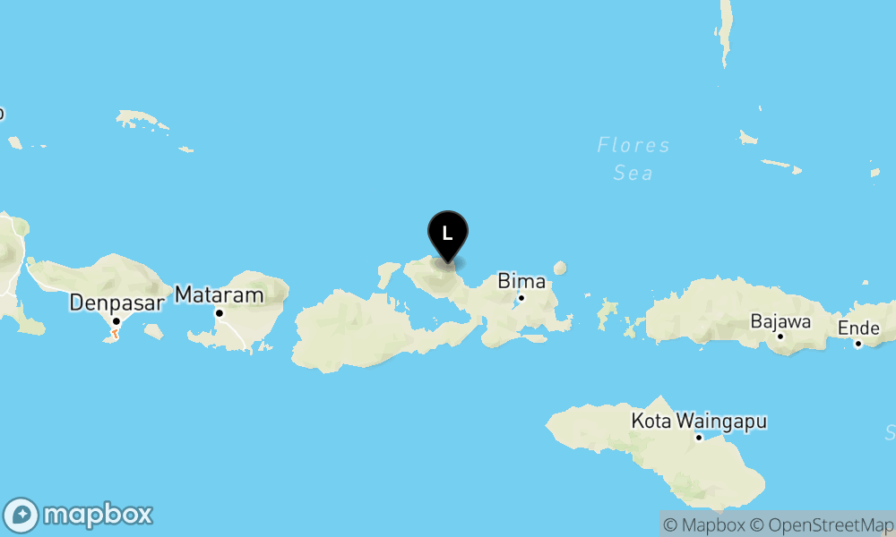 Peta Gempa Pusat gempa berada di darat 55 km barat laut Dompu