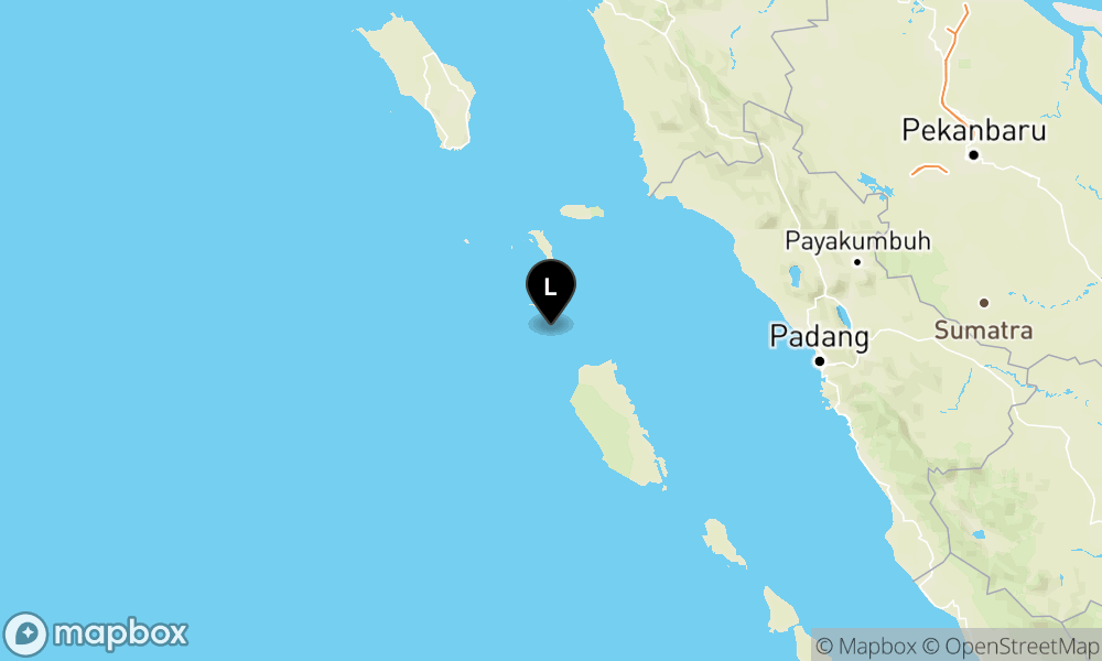 Peta Gempa 160 km Tenggara NIASSELATAN-SUMUT