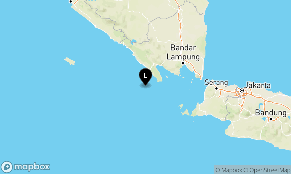 Peta Gempa Pusat gempa berada di laut 81 km BaratDaya Tanggamus
