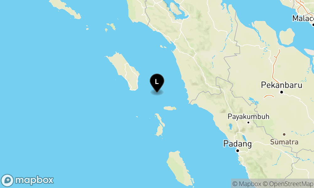 Peta Gempa 62 km Tenggara NIASSELATAN-SUMUT