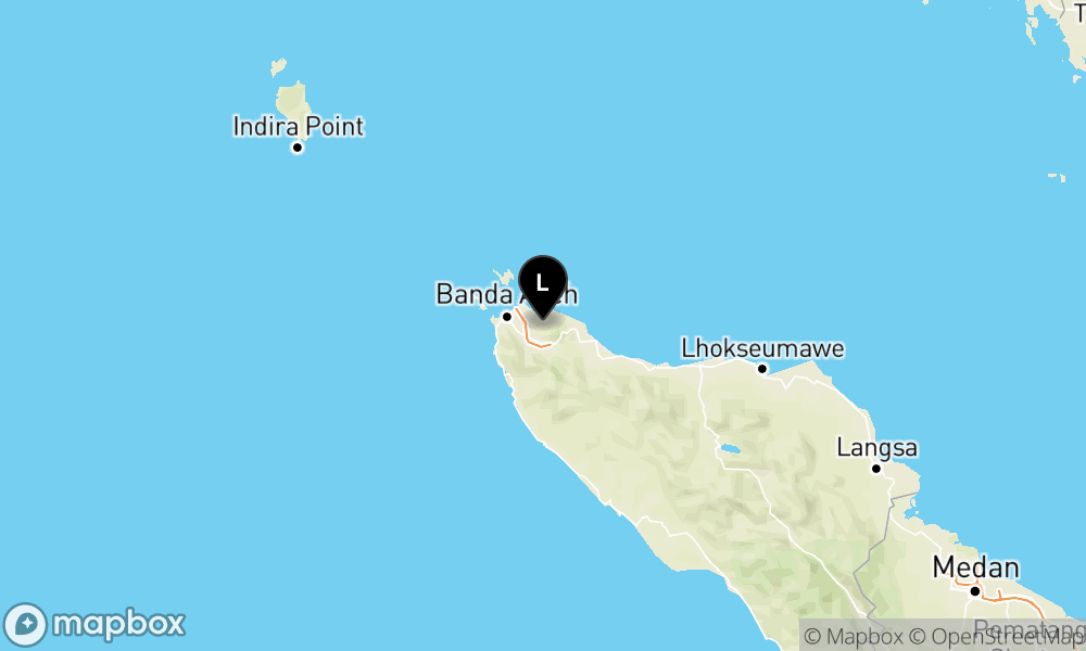 Peta Gempa Pusat gempa berada di darat 27 km BaratLaut Jantho