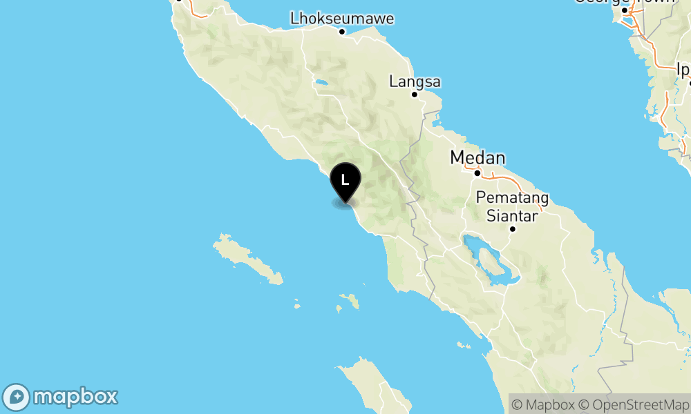 Peta Gempa Pusat gempa berada di laut 11 km BaratDaya Kab-Aceh Selatan