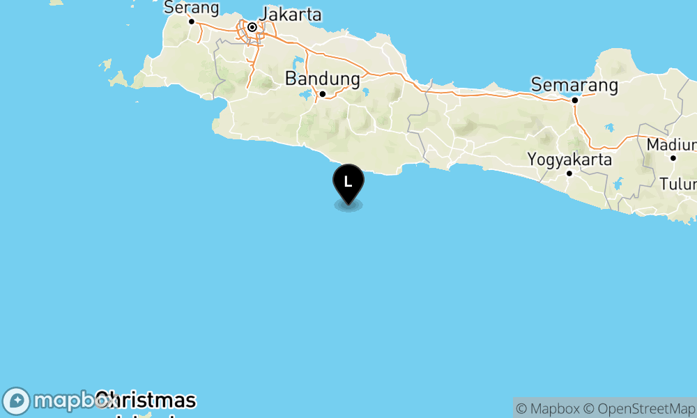 Peta Gempa Pusat gempa berada di laut 85 km Barat Daya Pangandaran