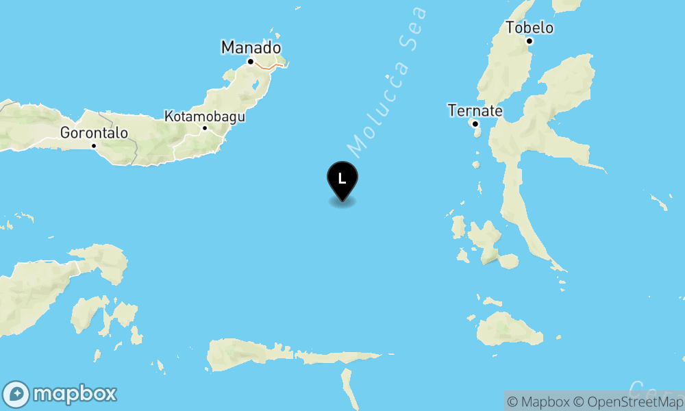Peta Gempa 172 km Tenggara TUTUYAN-BOLTIM-SULUT